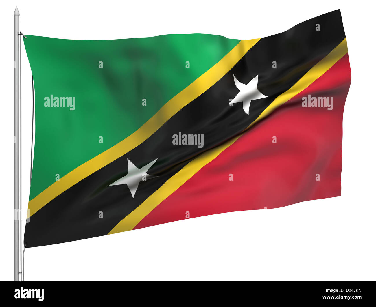 Que enarbola bandera de Saint Kitts y Nevis Colección de todos los