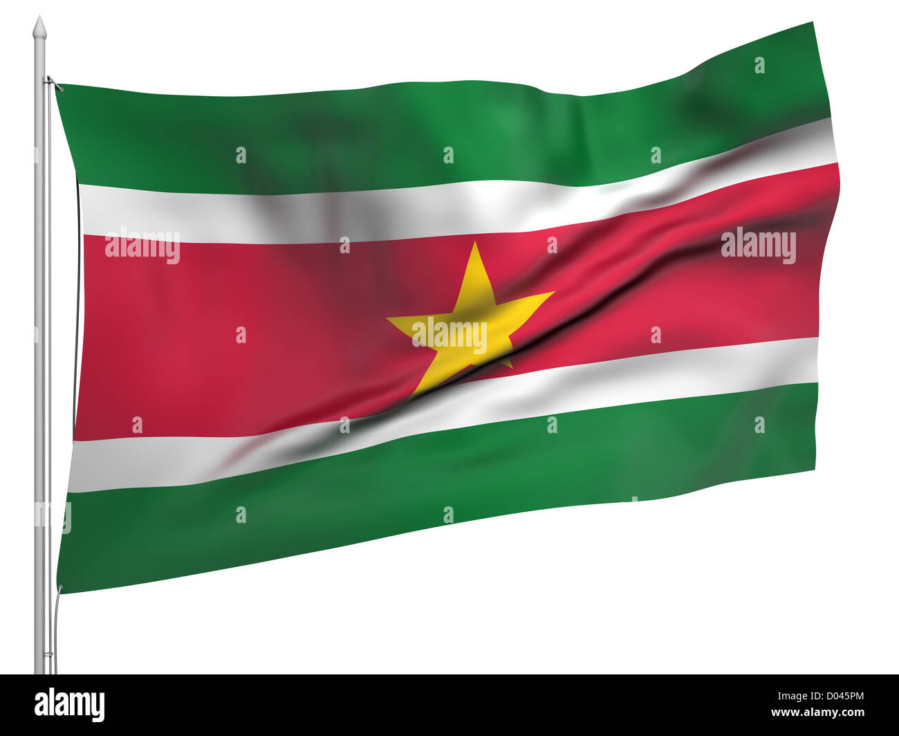 Que enarbola bandera de Suriname Colección de todos los países