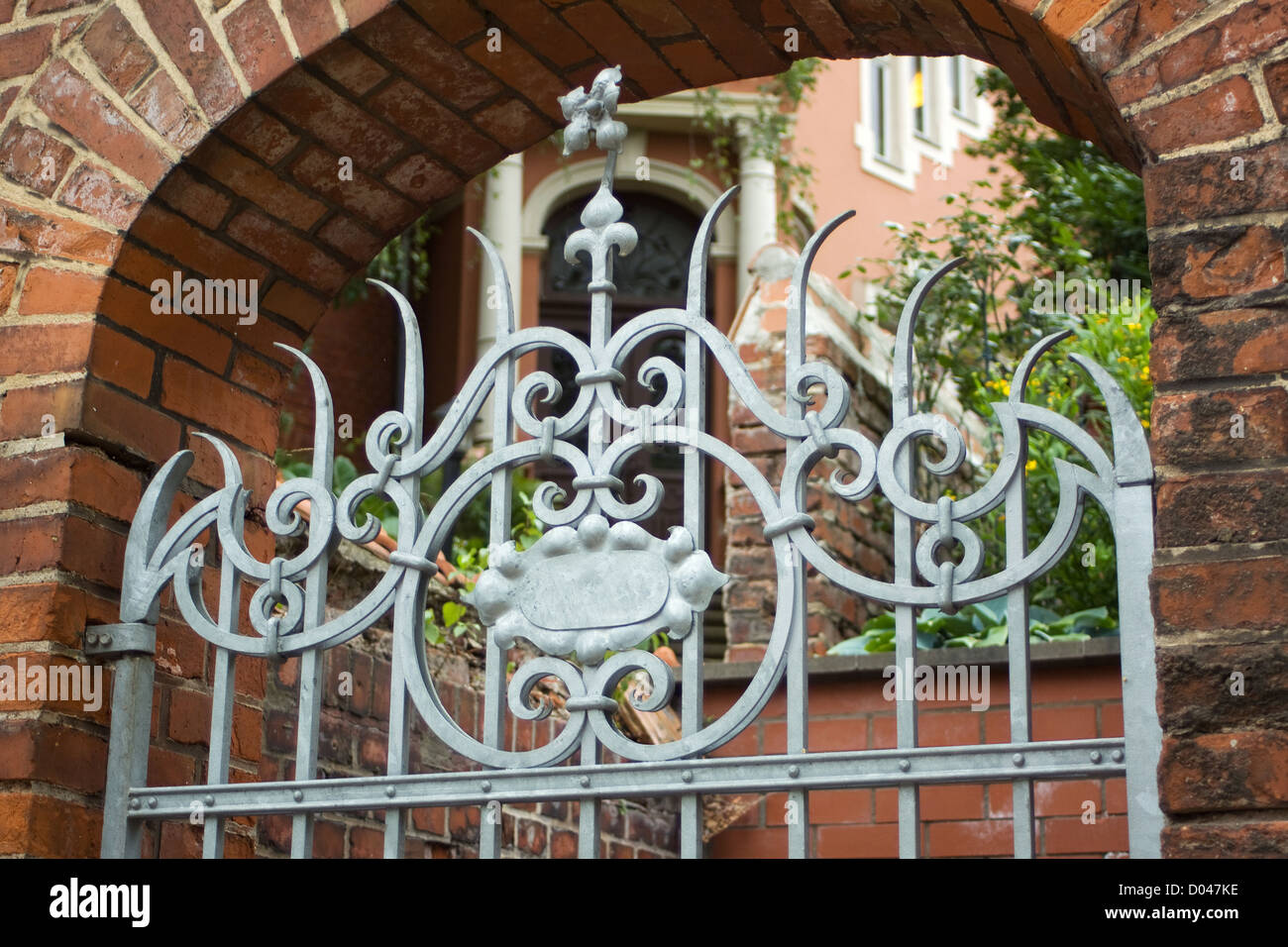 Las barras en una puerta Eisenacher Villa Foto de stock