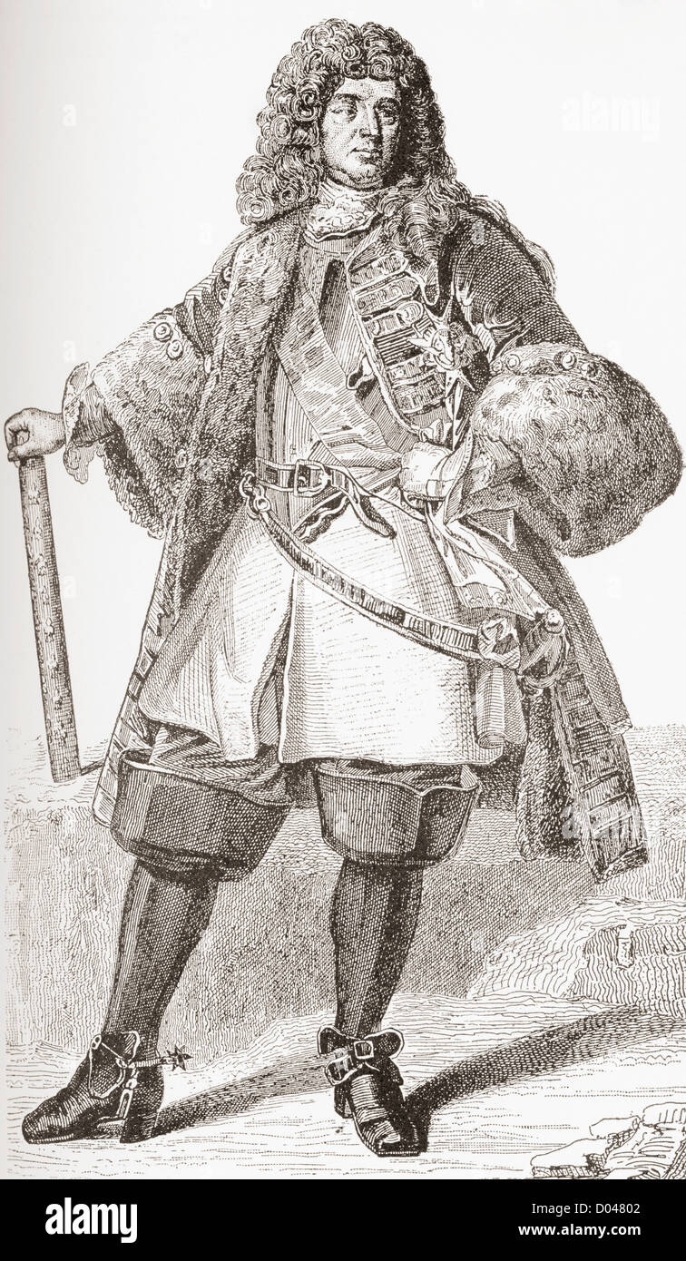 François de Neufville, 2ème duc de Villeroy, 1644 -1730. Soldado Francés. Foto de stock