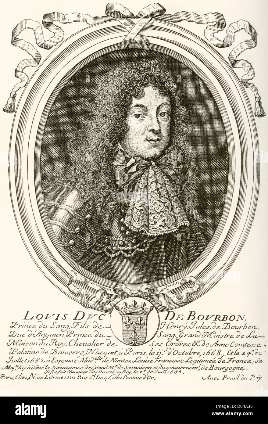 Louis de Borbón, Príncipe de Condé, 1668 1710. Príncipe de la sangre