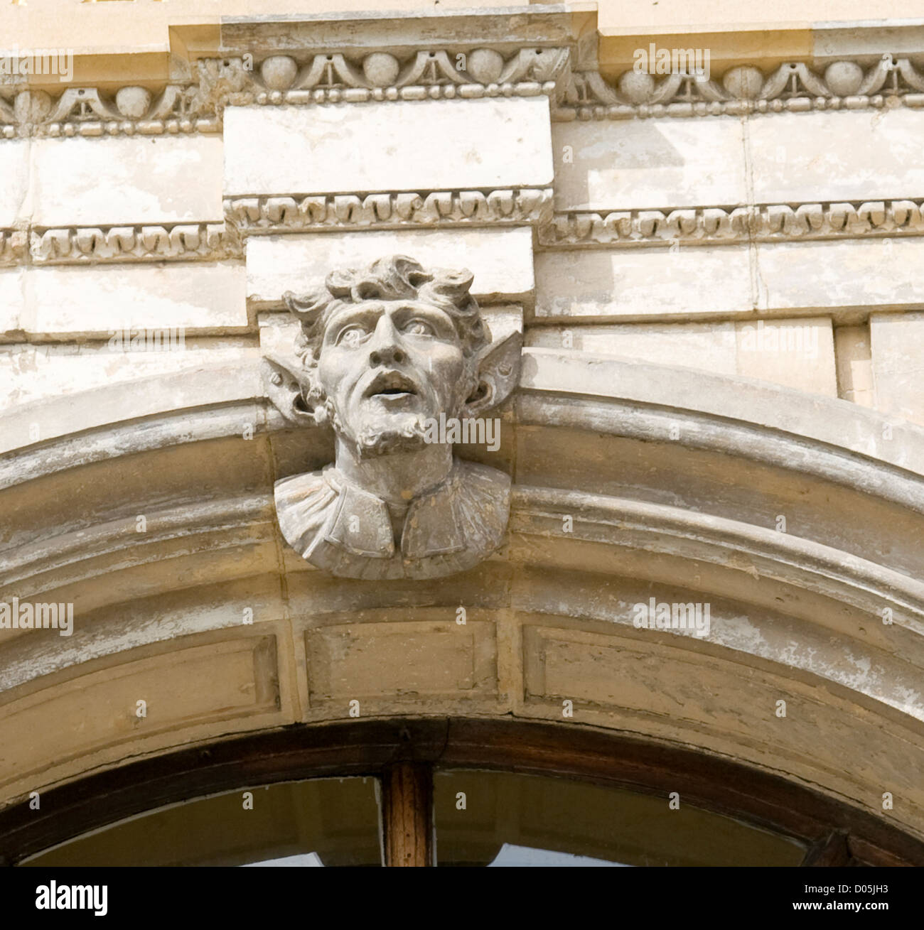 Cabeza de Oliver Cromwell en Guildhall en Worcester Inglaterra Foto de stock