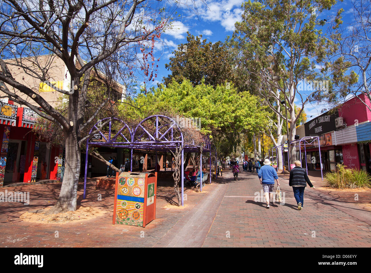Todd Mall Alice Springs en el Territorio del Norte de Australia Foto de stock