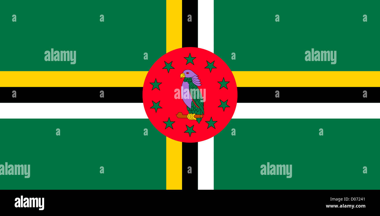 Bandera de Dominica (Commonwealth de naciones. Foto de stock