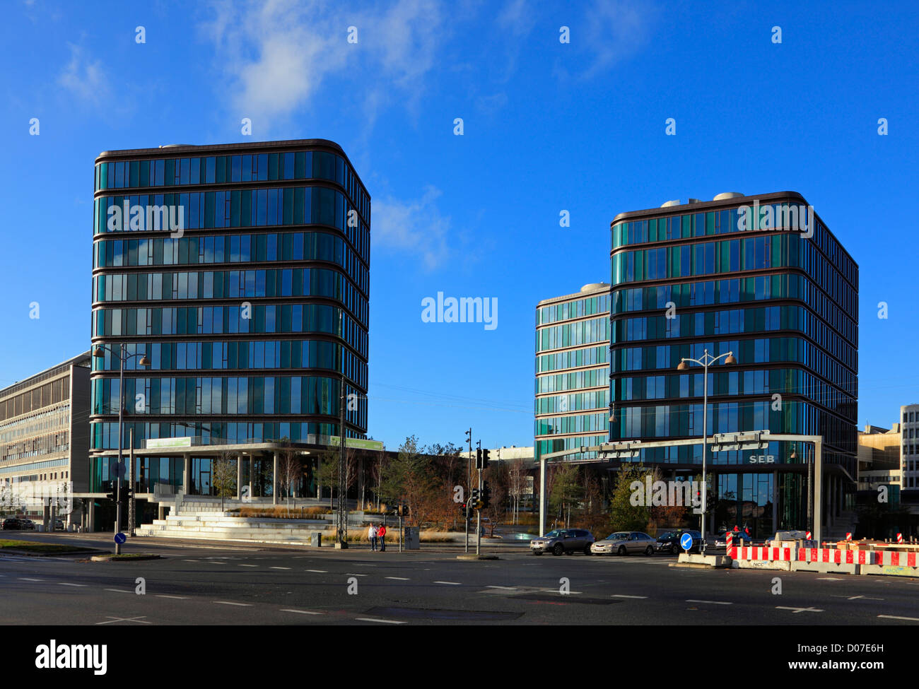 El SEB Bank edificio cerca de la parte frontal del puerto de Copenhague. Utilizado como ubicación del rodaje en la serie de suspense danés la matanza 3 Foto de stock