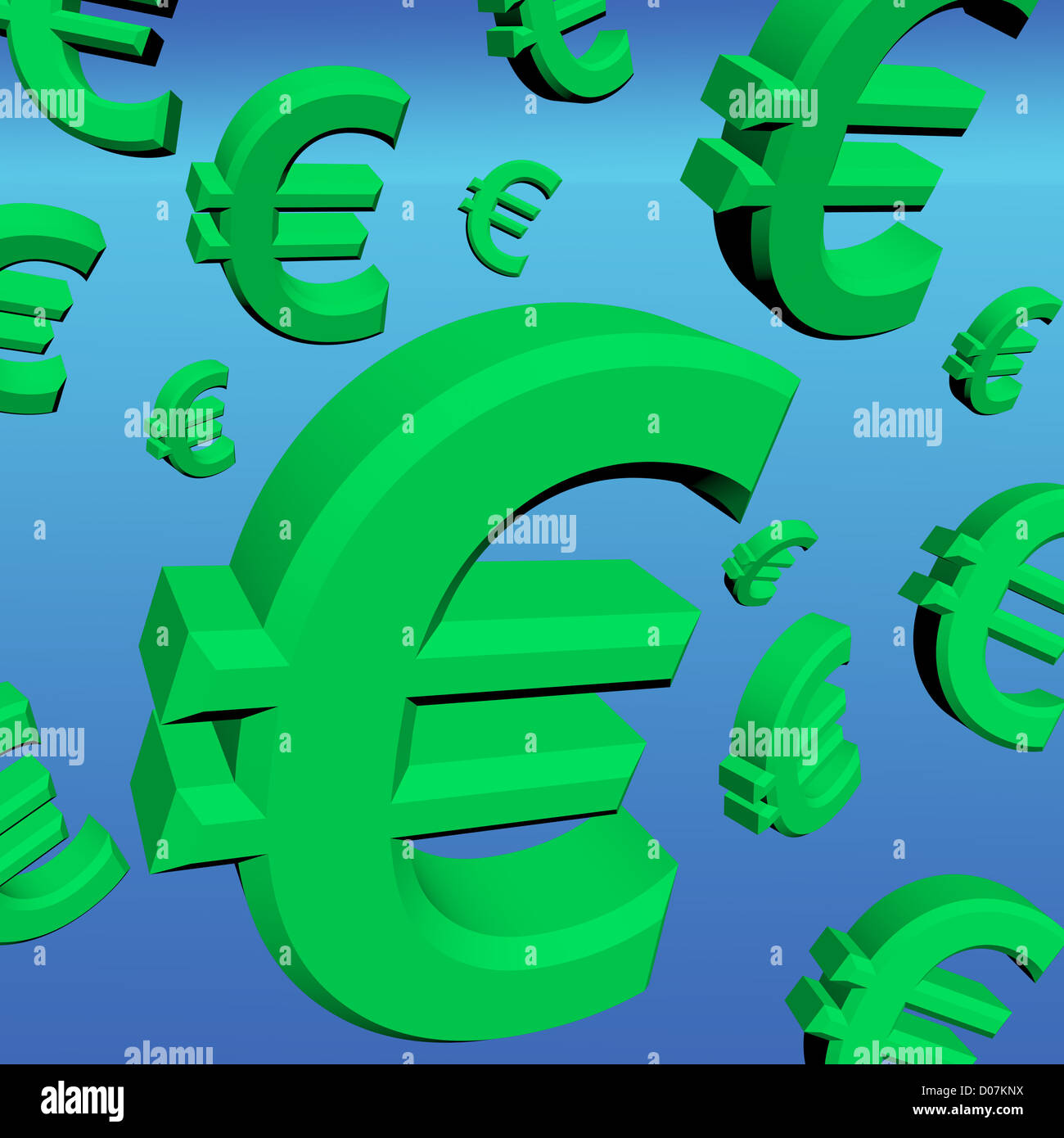 Símbolos del euro como un símbolo de dinero o ricos Foto de stock