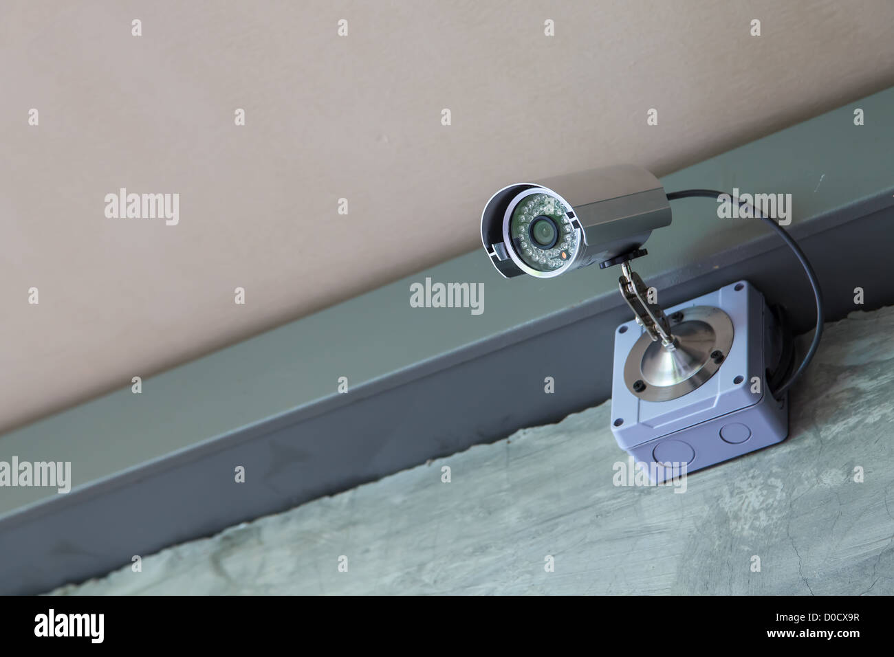 CCTV Cámaras de seguridad, montado en la pared Foto de stock