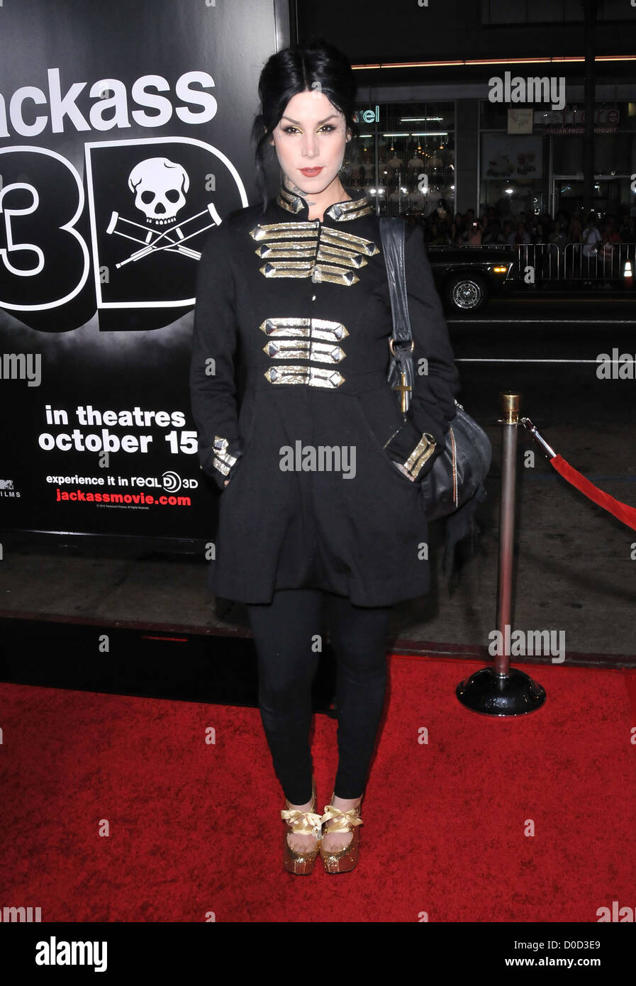 Kat Von D Los Angeles estreno de 'Jackass 3D' en el Grauman's Chinese Theatre - Llegadas de Hollywood, California - 13.10.10 Foto de stock