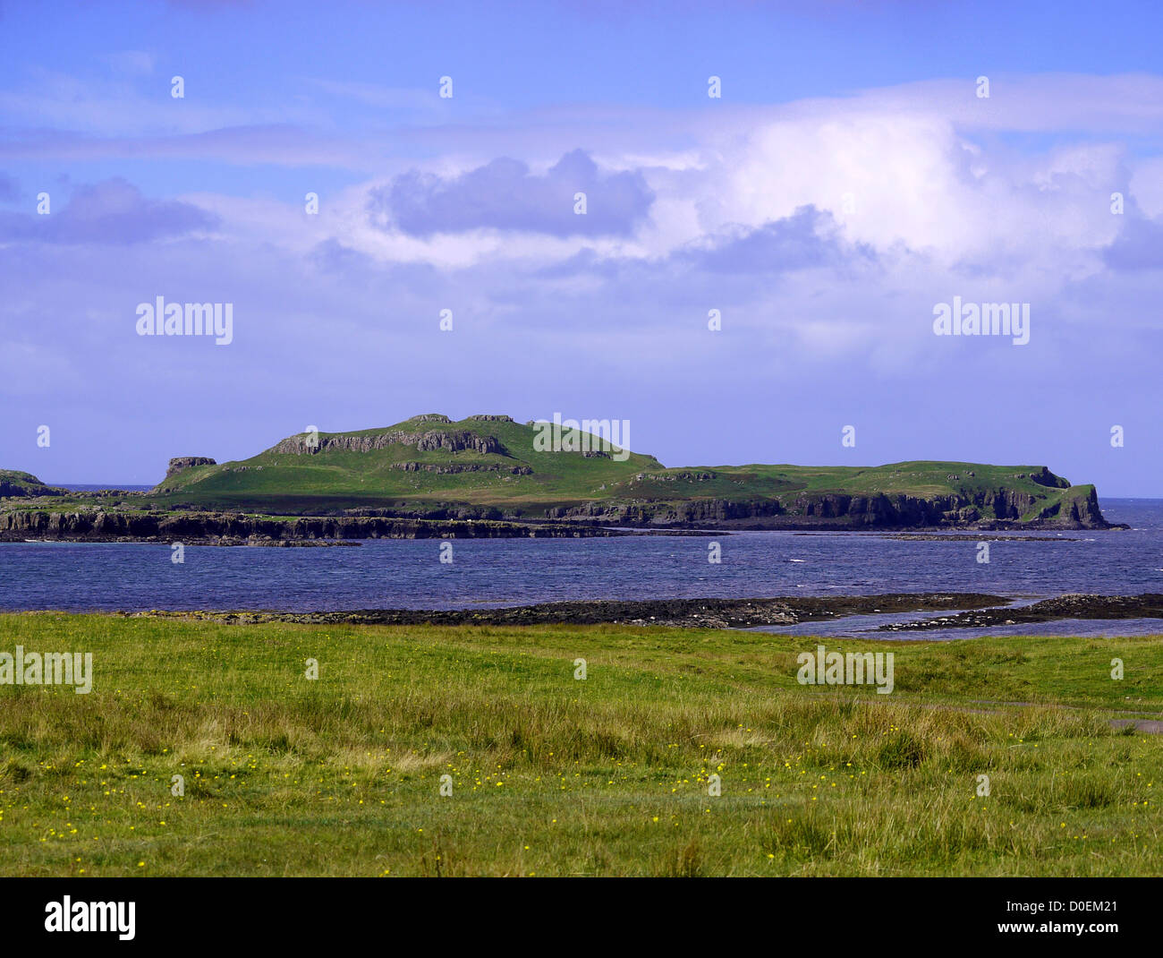 Isla de caballo (nan Eilean cada uno) en la isla de estiércol en el interior de las Hébridas, Escocia Foto de stock