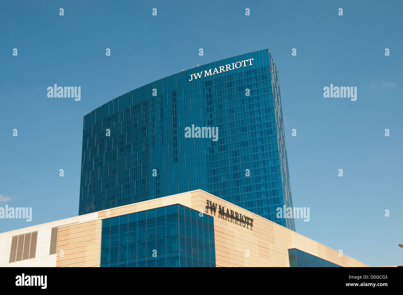 Estados Unidos, Indiana, JW hotel JW Marriott cadena en Indianápolis skyline. Foto de stock