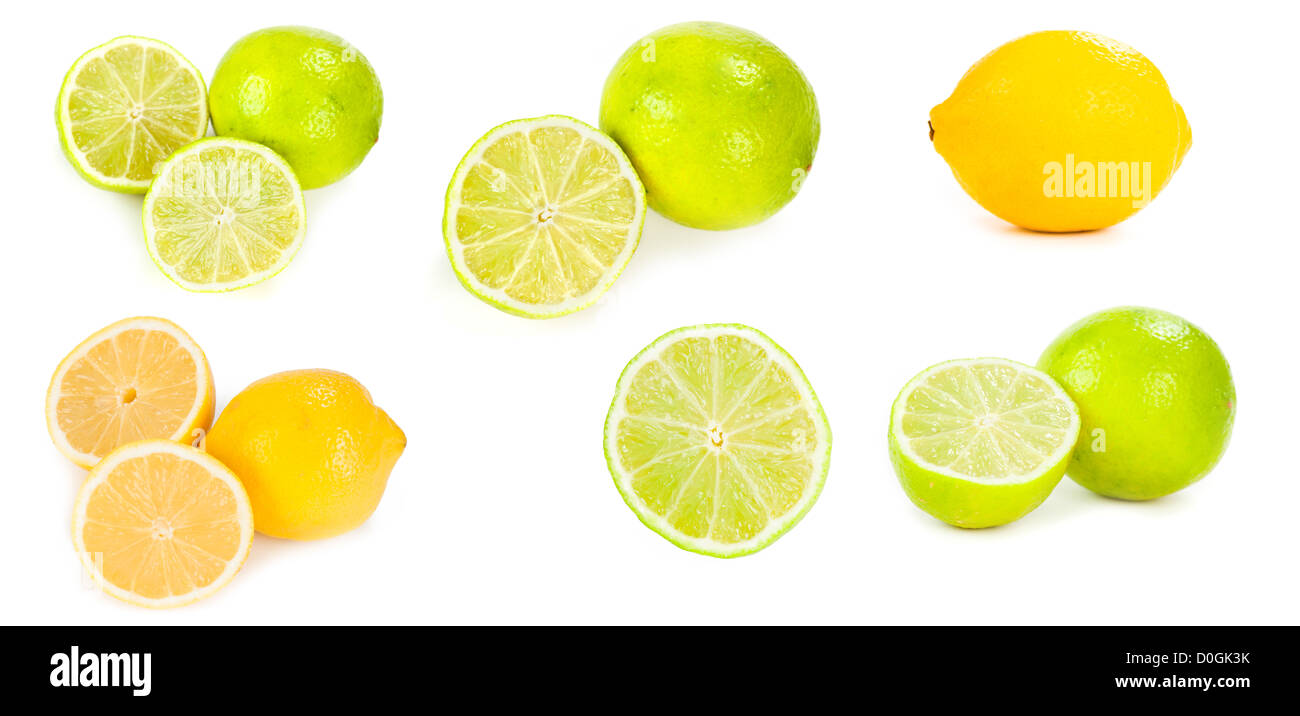 Set de limas y limones Foto de stock