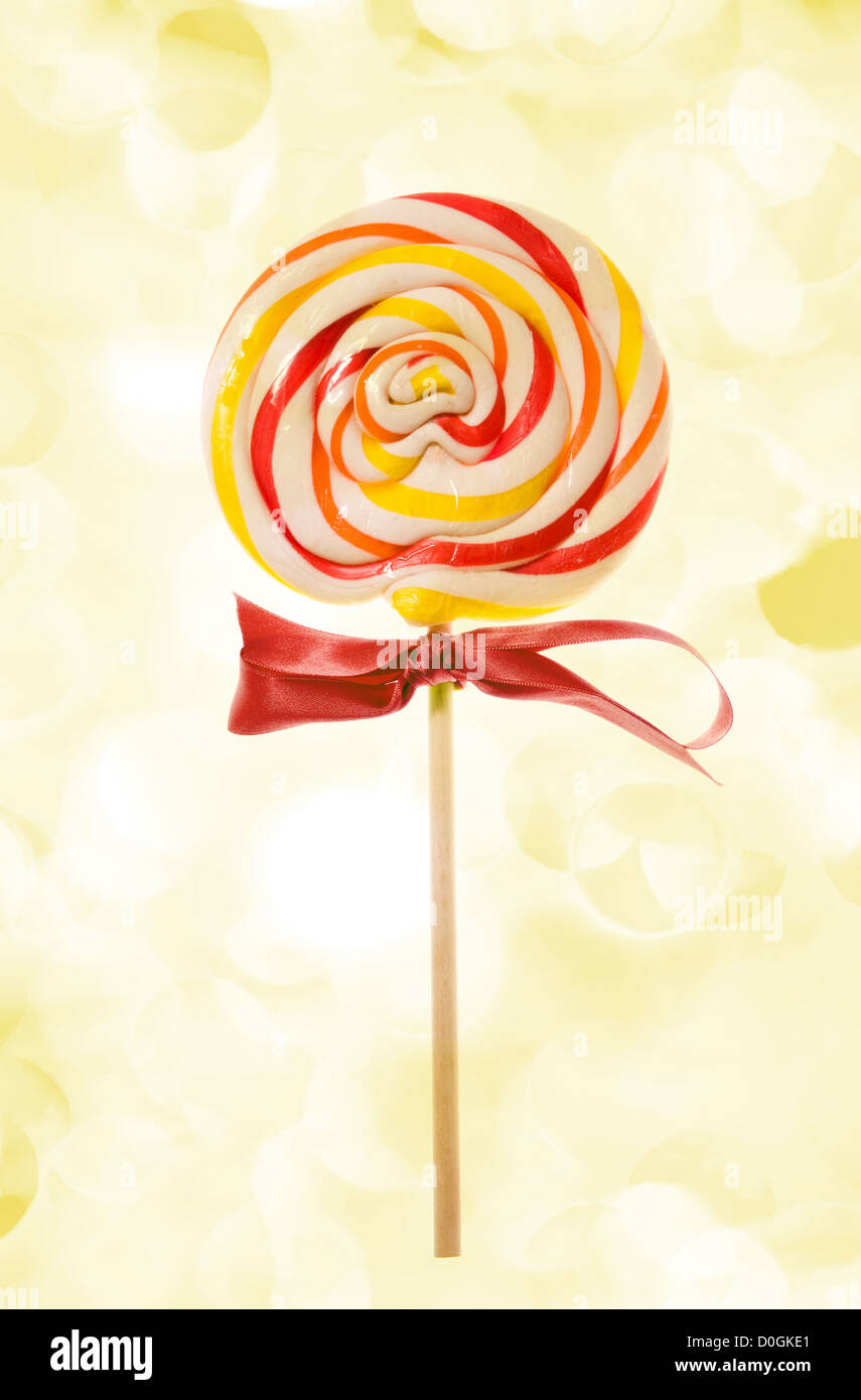 Adorable Lollipop en holiday lights Foto de stock