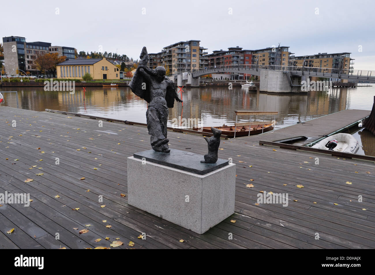 Estatua de bronce en Tonsberg en Noruega Foto de stock