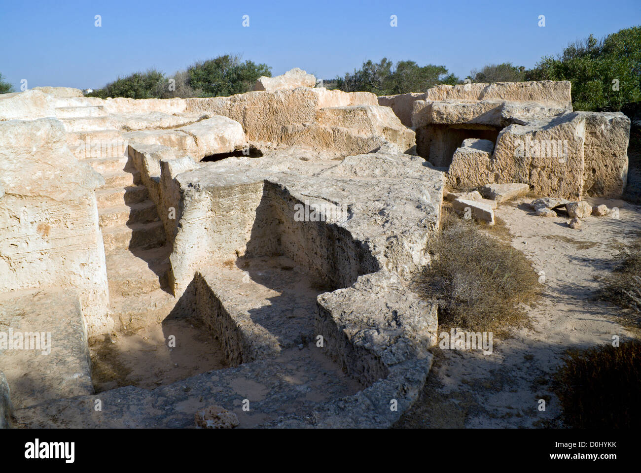 Makronissos tumbas antiguo cementerio desde el período helenístico makronissos Ayia Napa cyrpus Foto de stock