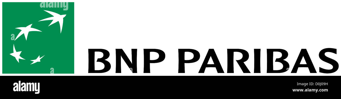 Logotipo del banco comercial francés BNP Paribas, con sede en París. Foto de stock