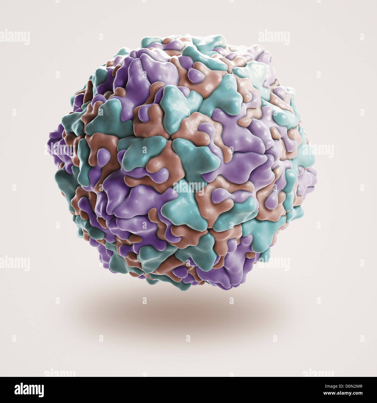 Estructura Cristalina de virus Coxsackie (PDB 1COV Fotografía de stock