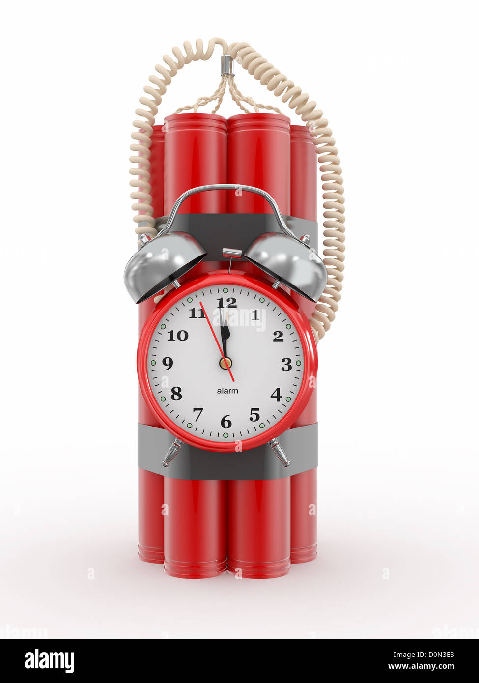 Cuenta regresiva. Bomba de tiempo con reloj alarma detonador. Dynamit. 3d  Fotografía de stock - Alamy