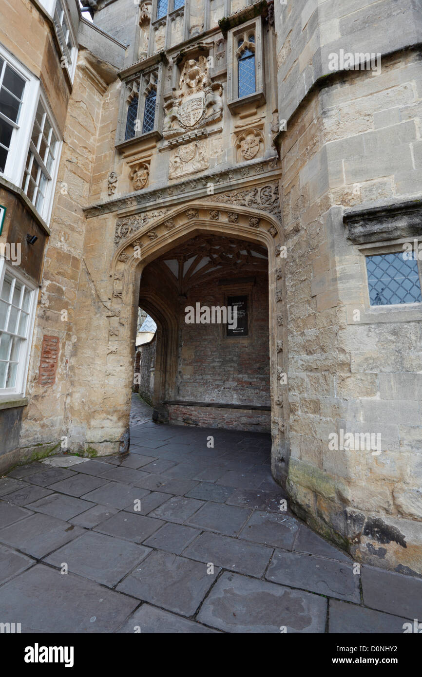 Porche arruinado, Wells. Somerset, Inglaterra, Reino Unido. Foto de stock