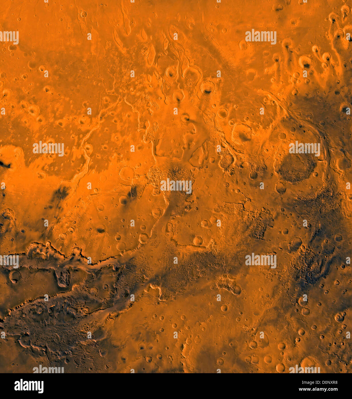 Canal de flujo Chryse, Marte, de la Viking Orbiter Foto de stock