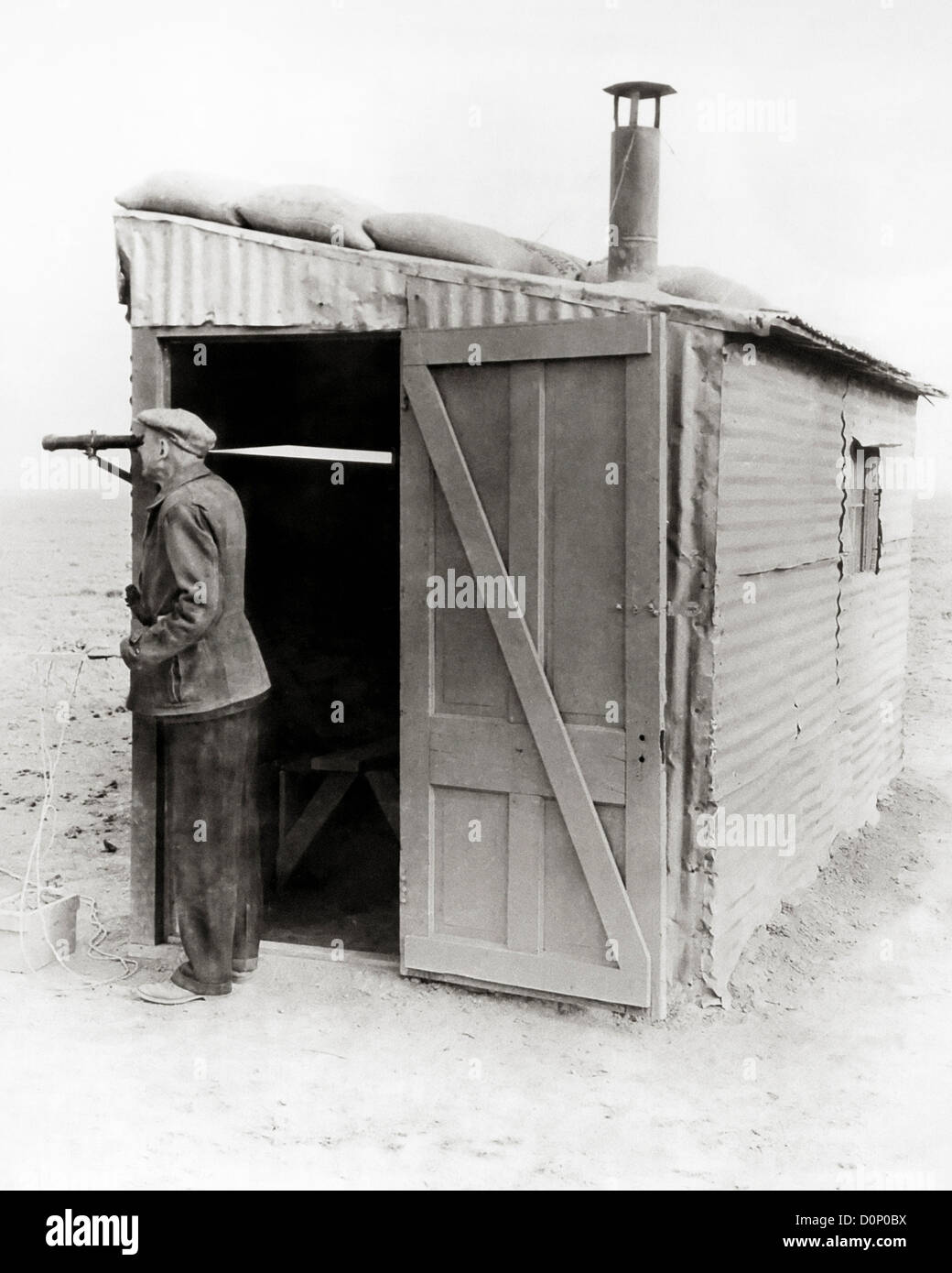 Robert Goddard en el mando Shack Foto de stock