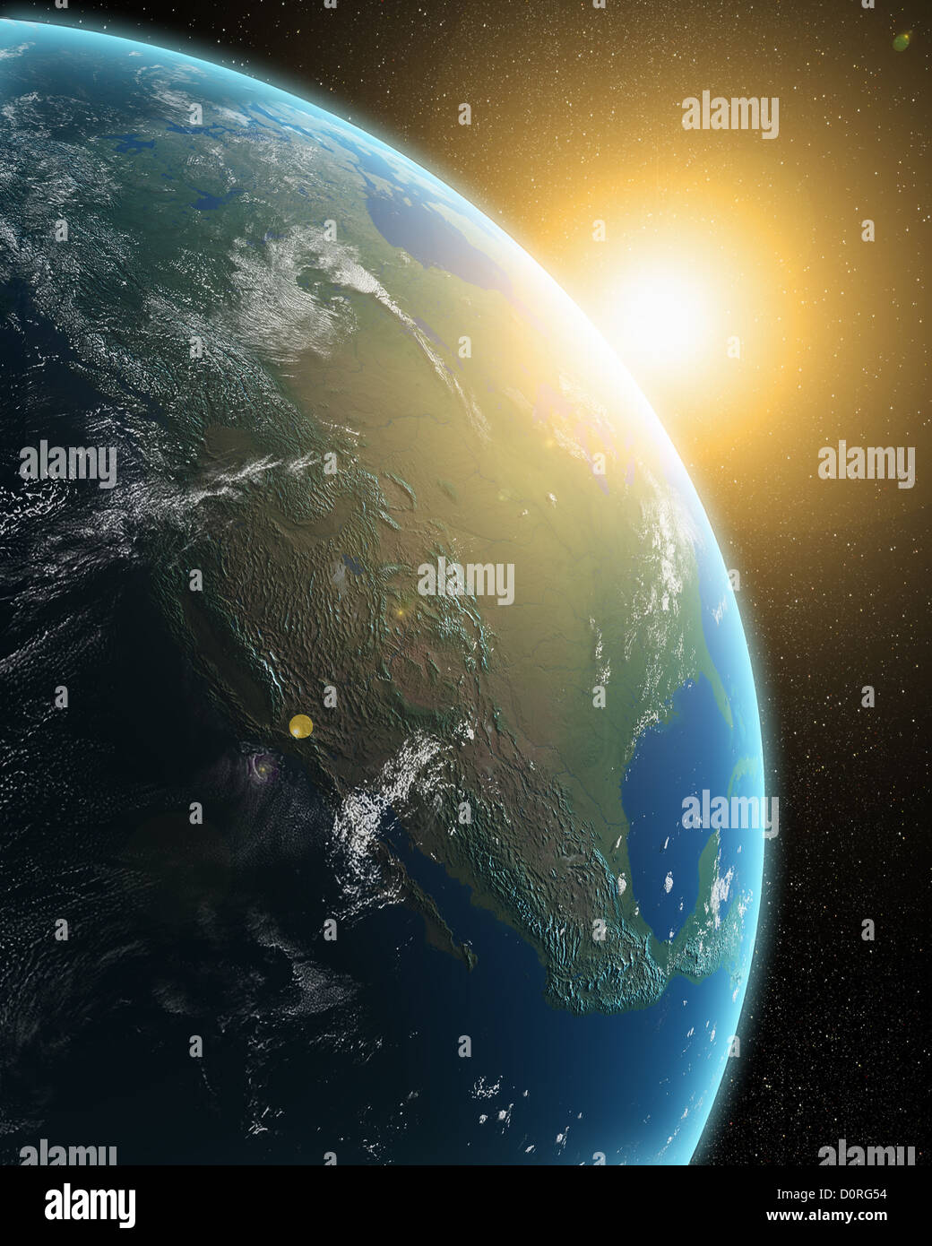 Vista de la Tierra desde el espacio Foto de stock