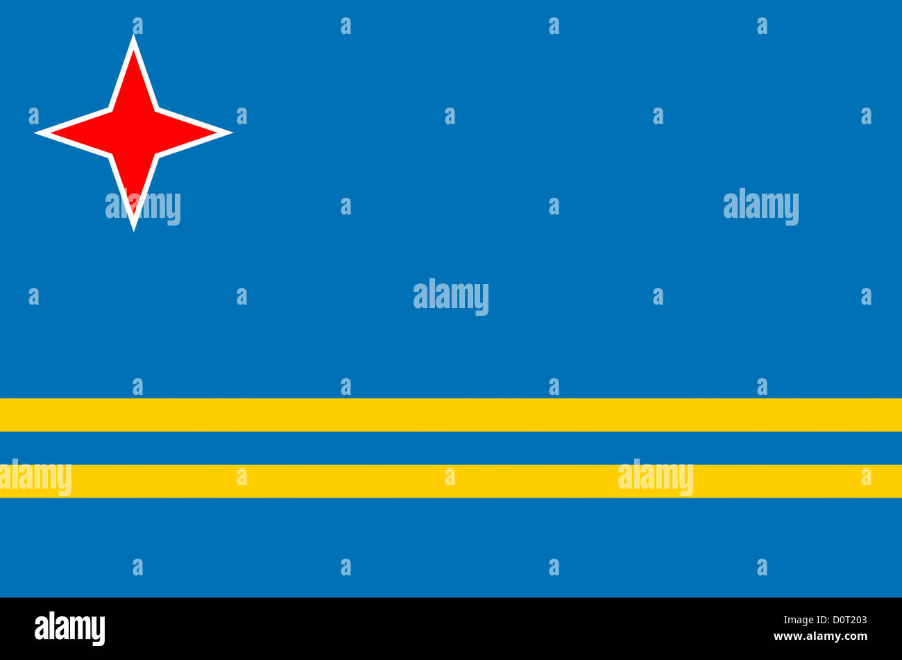 Bandera de la isla caribeña de Aruba Fotografía de stock Alamy