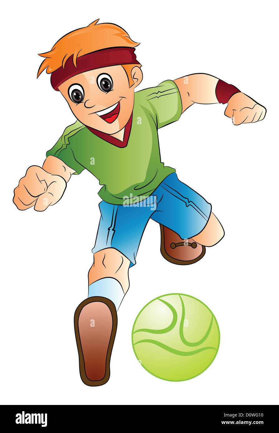 Dibujos animados niño jugando fútbol Vector de stock por ©kenbenner 14870647