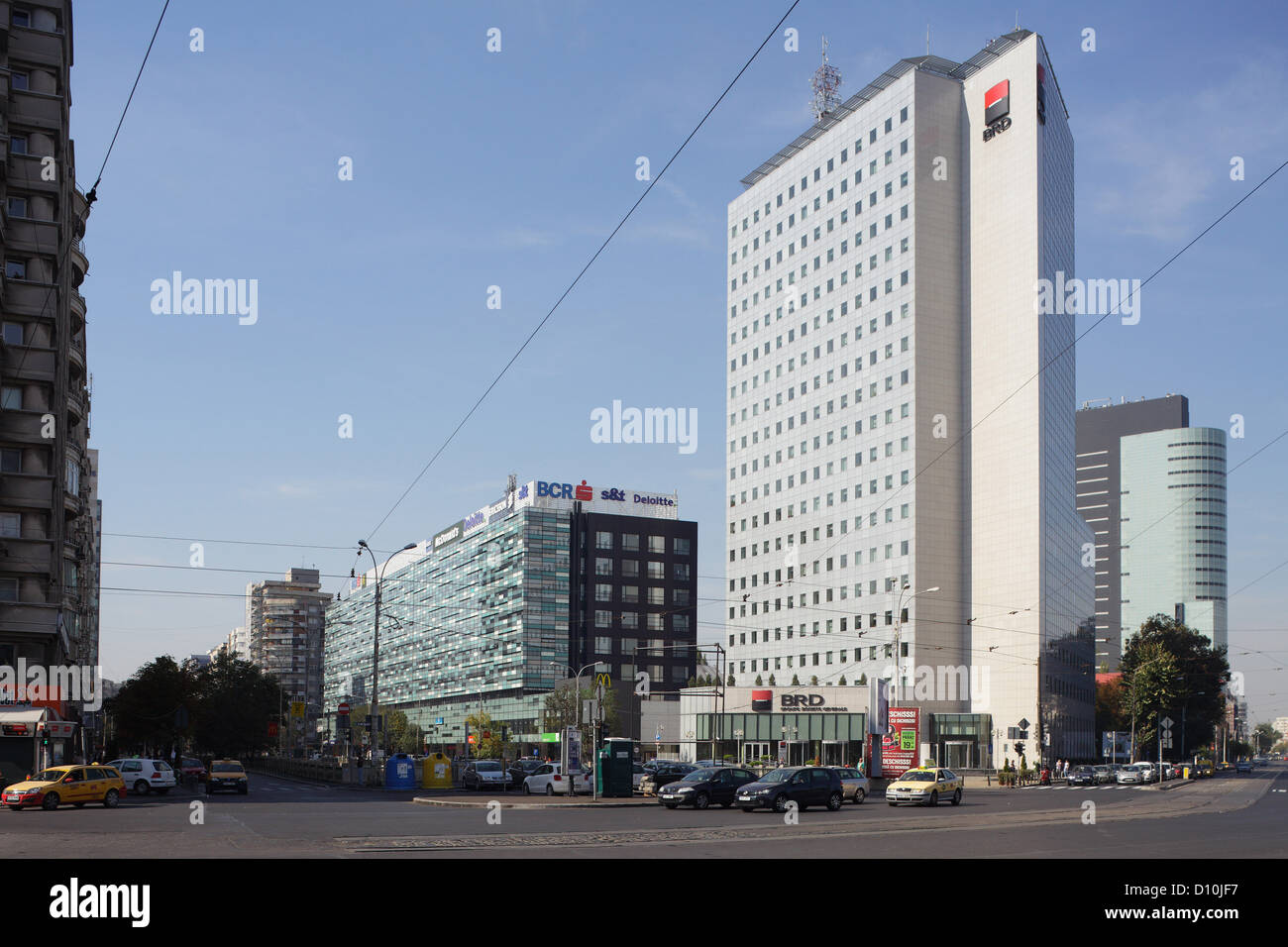 Bucarest, Rumania, en la sede del Banco Rumano BRD Groupe Societe Generale SA Foto de stock