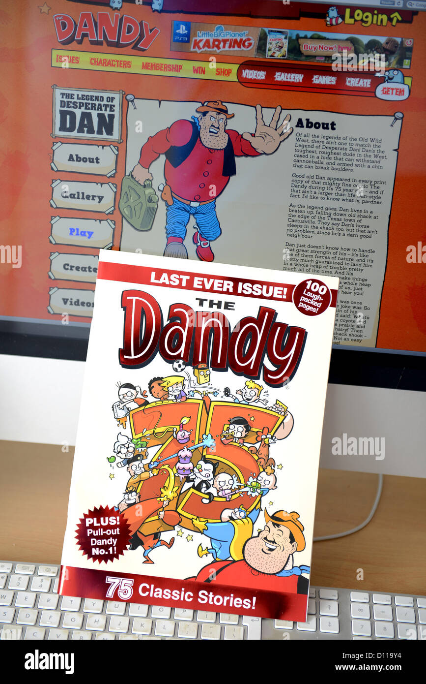 La última vez edición impresa del Dandy children's comic, después de 75 años, el Dandy estará sólo en línea, Reino Unido el 5 de diciembre, 2012 Foto: DMS Foto de stock