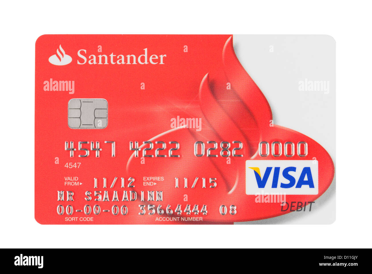 El logotipo de la marca Banco Santander tarjeta de pago Foto de stock
