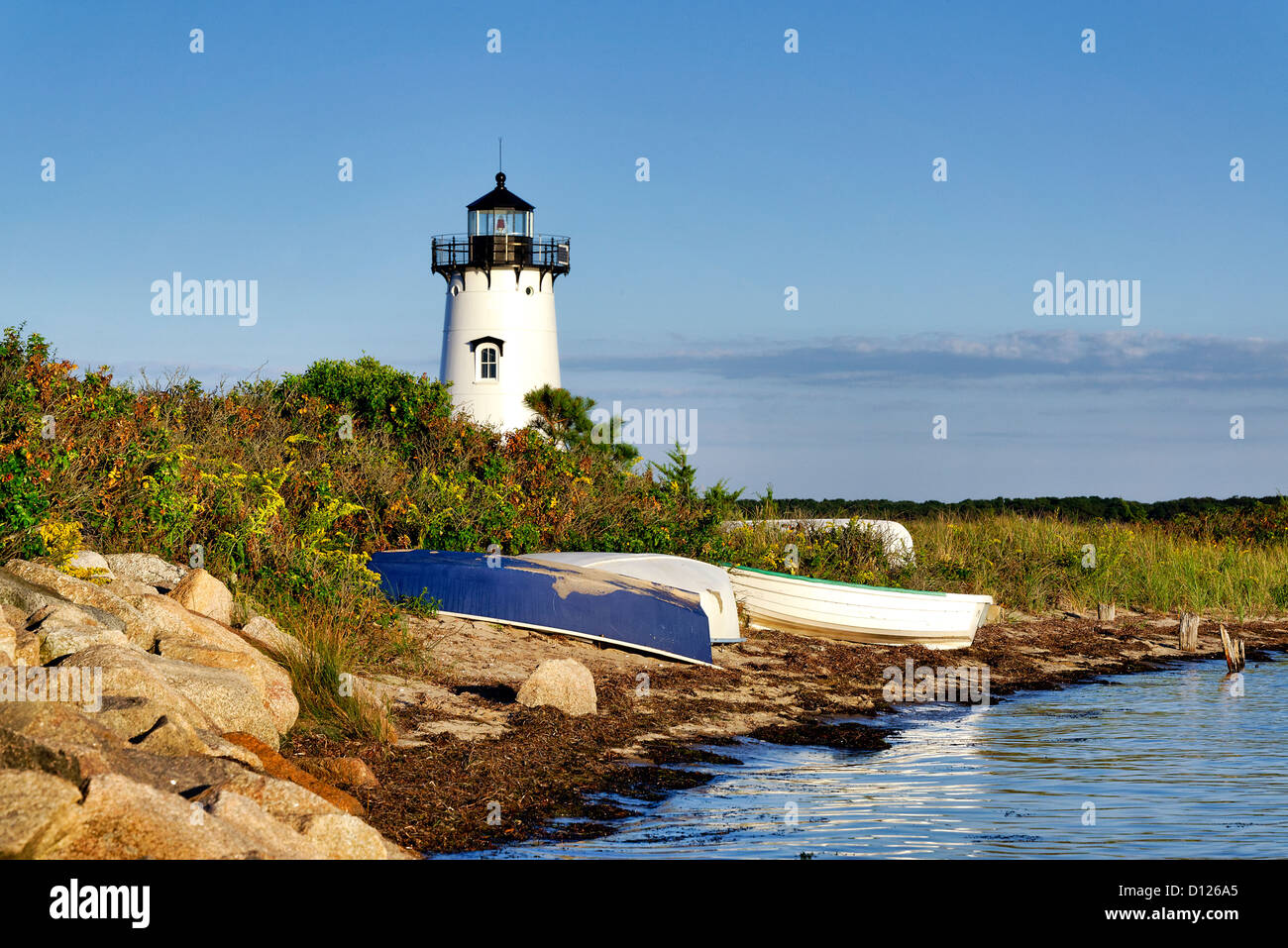 En Edgartown Lighthouse, Martha's Vineyard, Massachusetts, EE.UU. Foto de stock