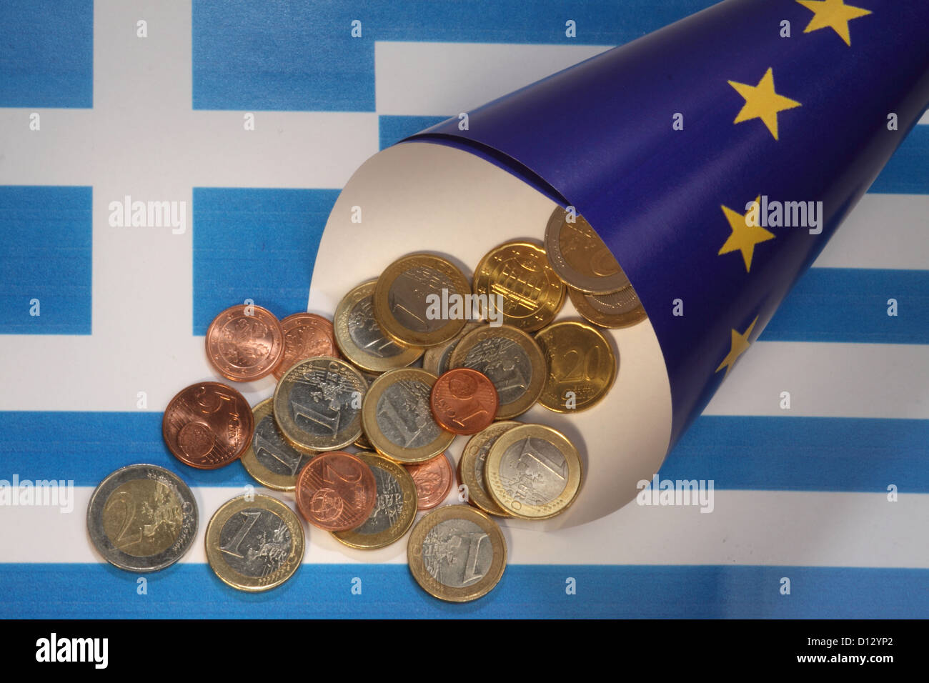 Cornucopia financiera para Grecia Foto de stock