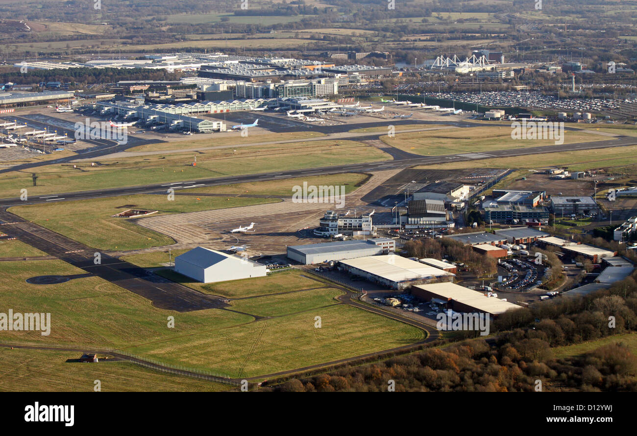 Vista aérea del Aeropuerto Internacional de Birmingham Foto de stock
