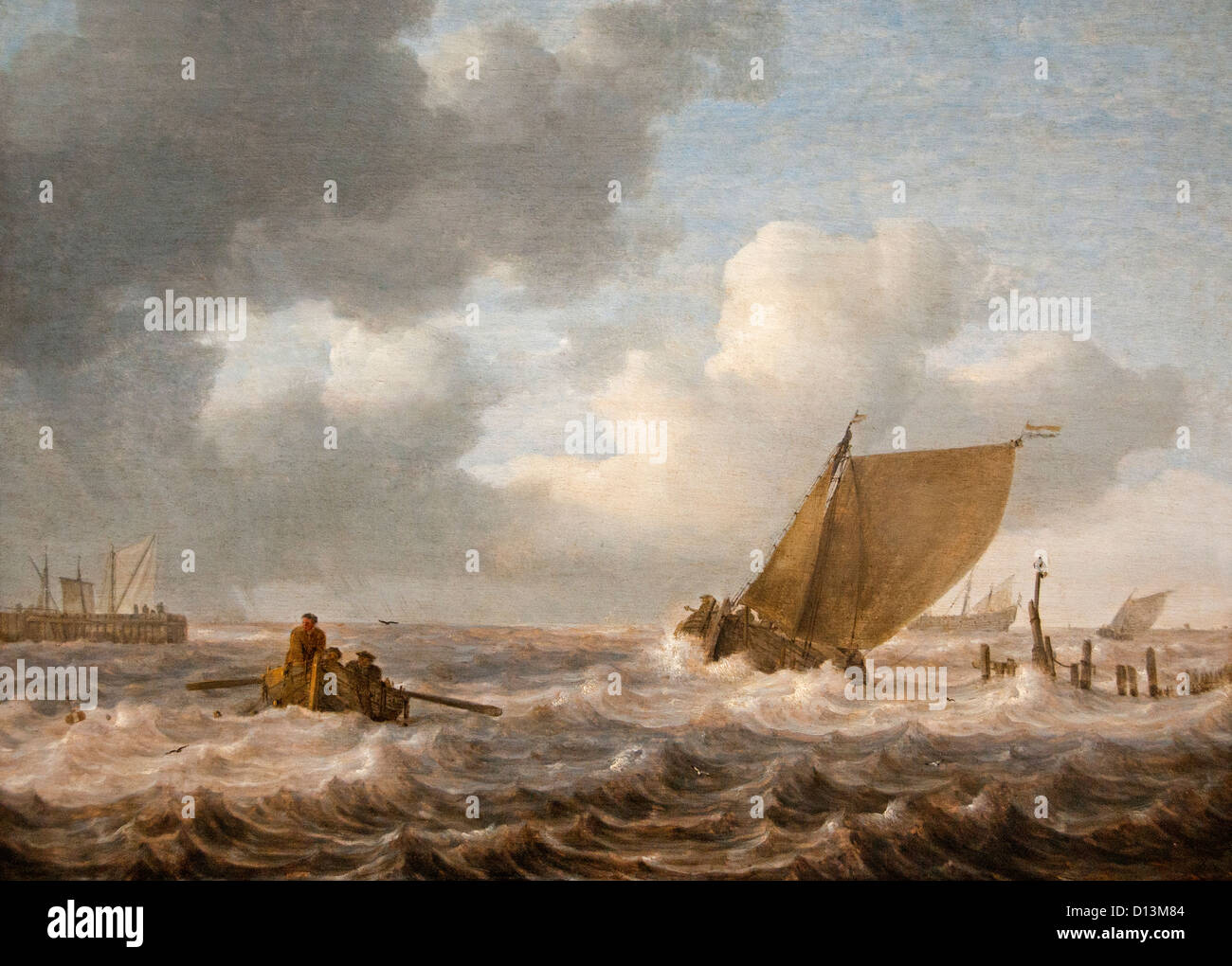 Un estuario en Stormy weather 1630 Jan Porcellis Holanda holandés Foto de stock