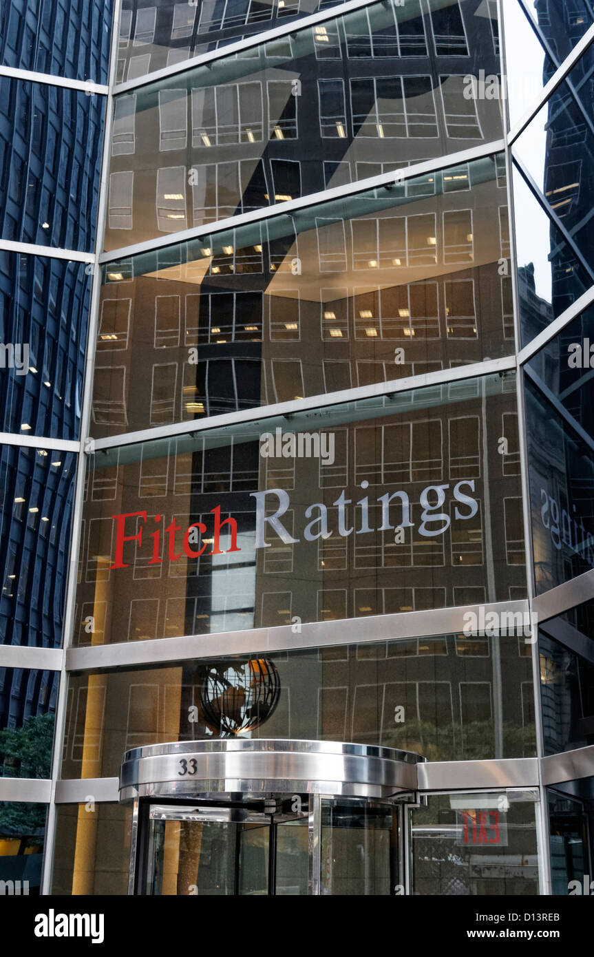 Jefatura de Fitch Ratings, el distrito financiero de Manhattan, Nueva York, Foto de stock