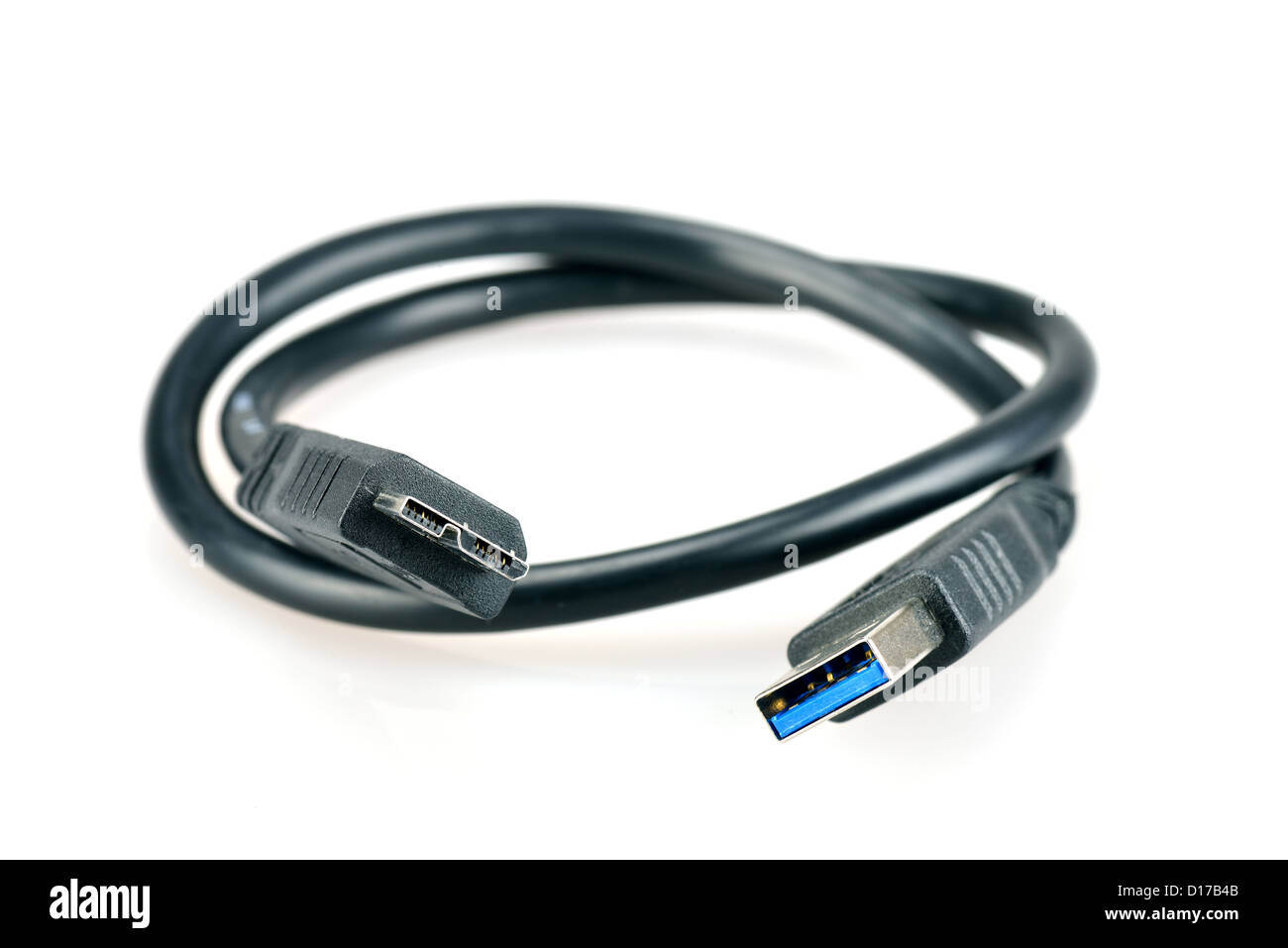 Con cable USB 3.0 tipo A y tipo B conector micro Foto de stock