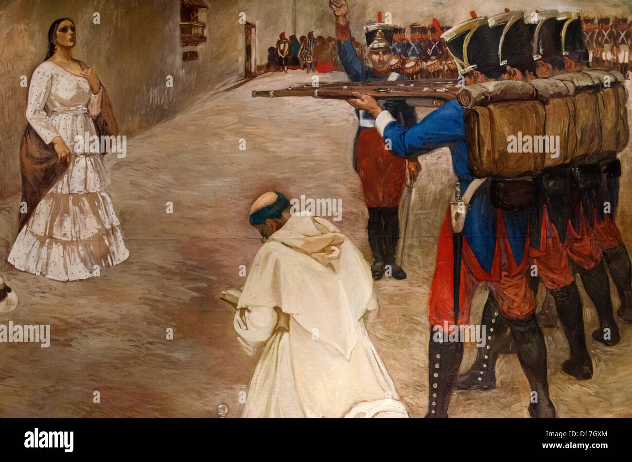 Fusilamiento de María Parado de Bellido 1761-1822 heroína por la independencia peruana Foto de stock