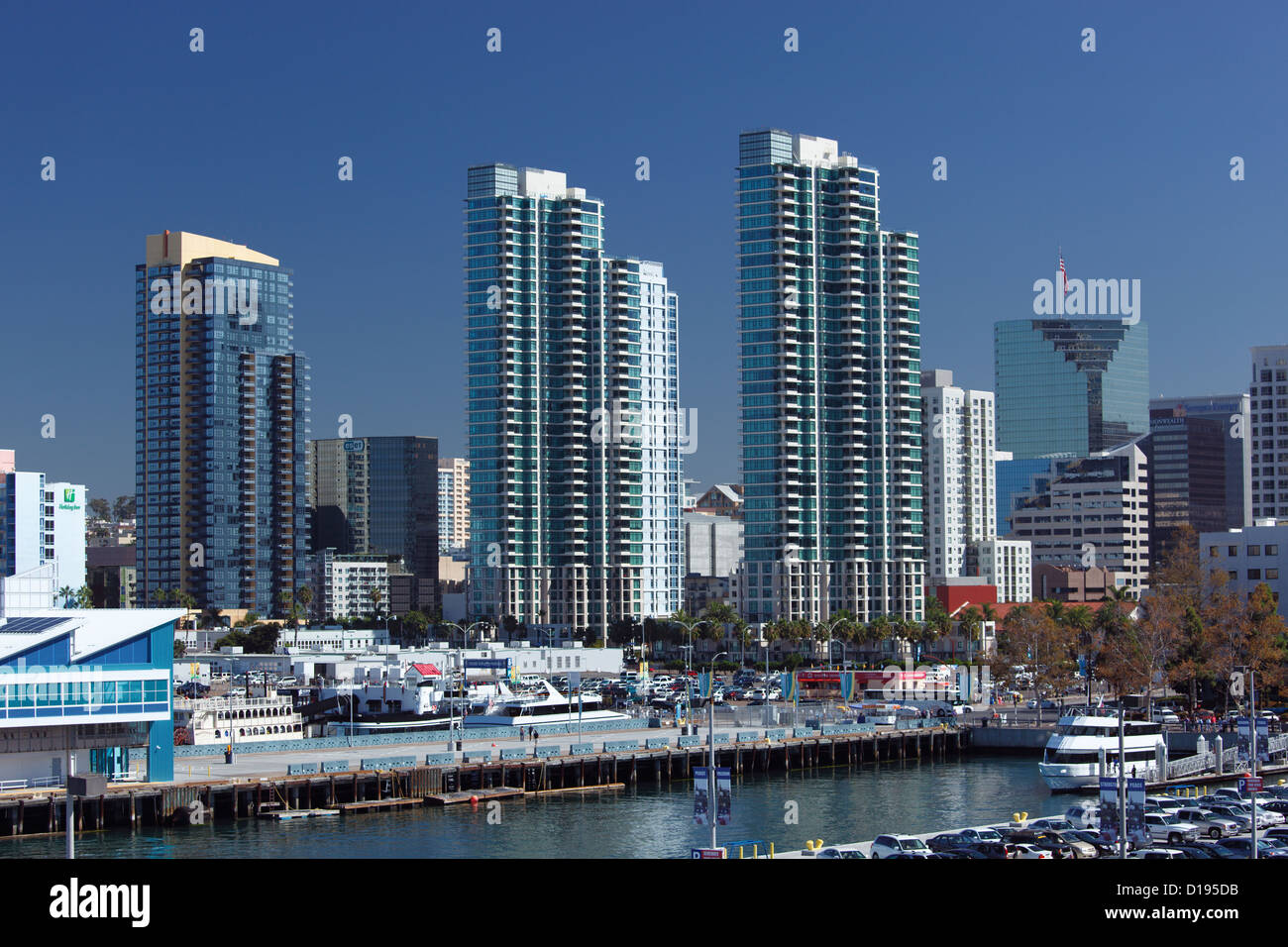 Waterfront y del horizonte de la ciudad de San Diego, California, Estados Unidos. Foto de stock
