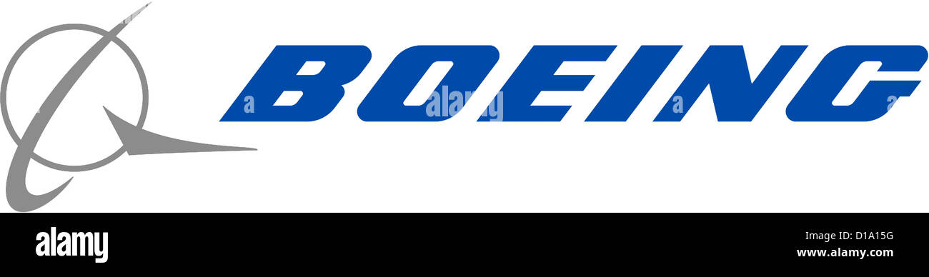El logotipo de la empresa estadounidense fabricante de aviones Boeing con asiento en Chikago. Foto de stock
