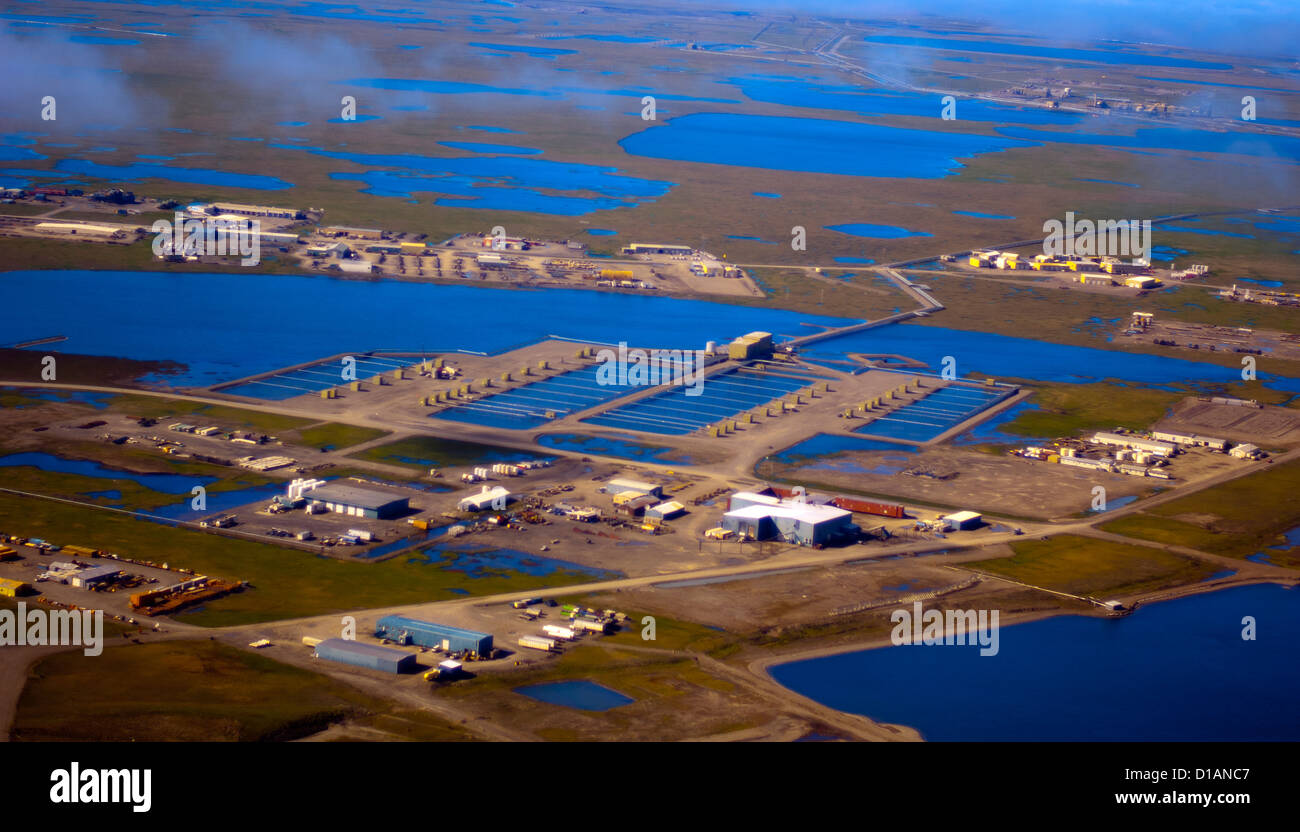 Campo Petrolero Prudhoe Bay en la ladera norte de Alaska, el mayor