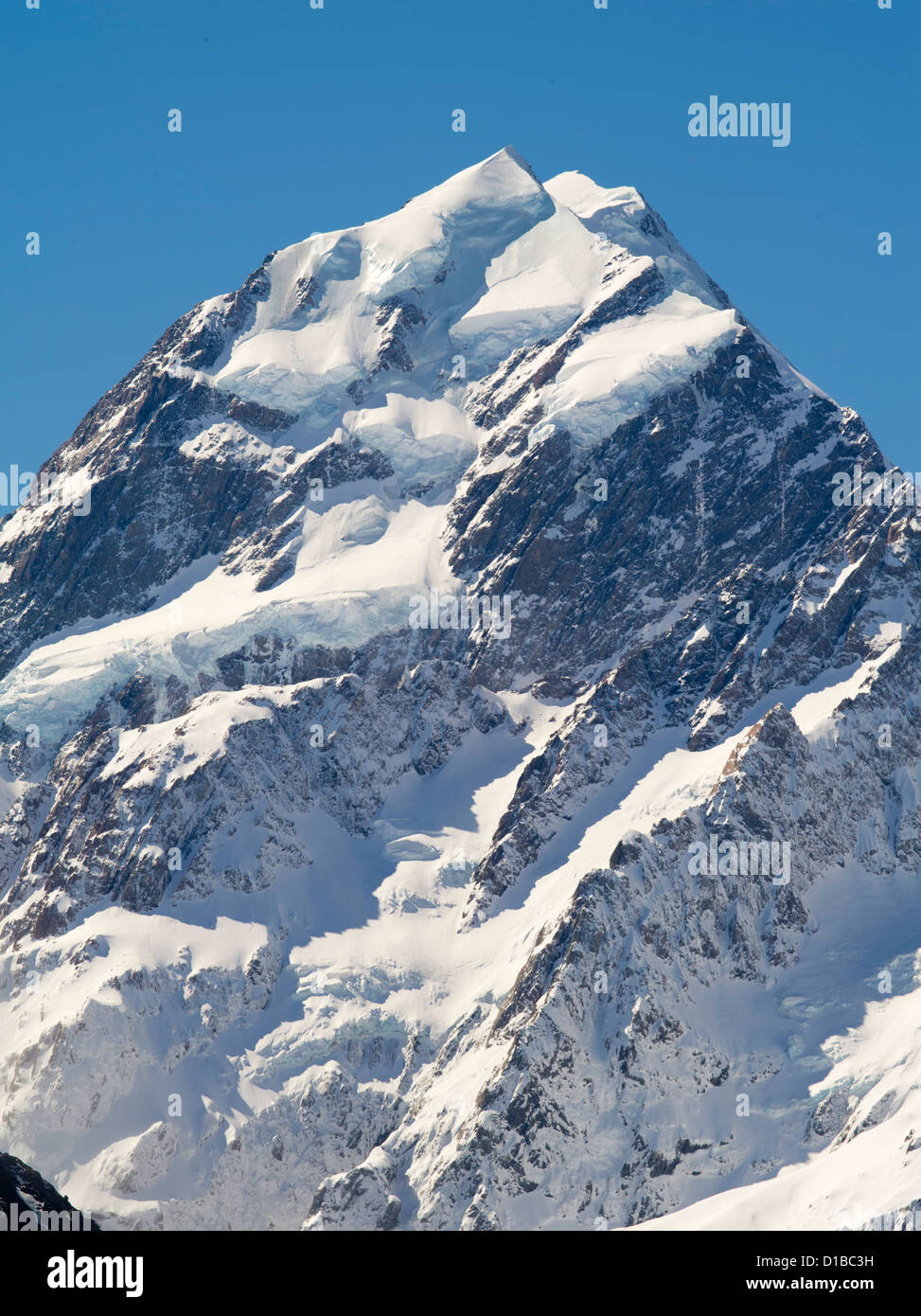 Vista desde Aoraki/Mt. Cook; desde Aoraki/Mt. Parque Nacional de Cook, Nueva Zelanda Foto de stock