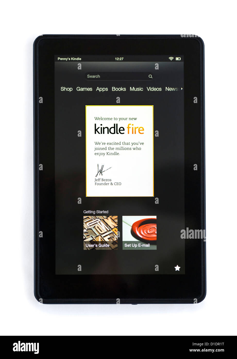 Kindle Fire Tablet PC Foto de stock