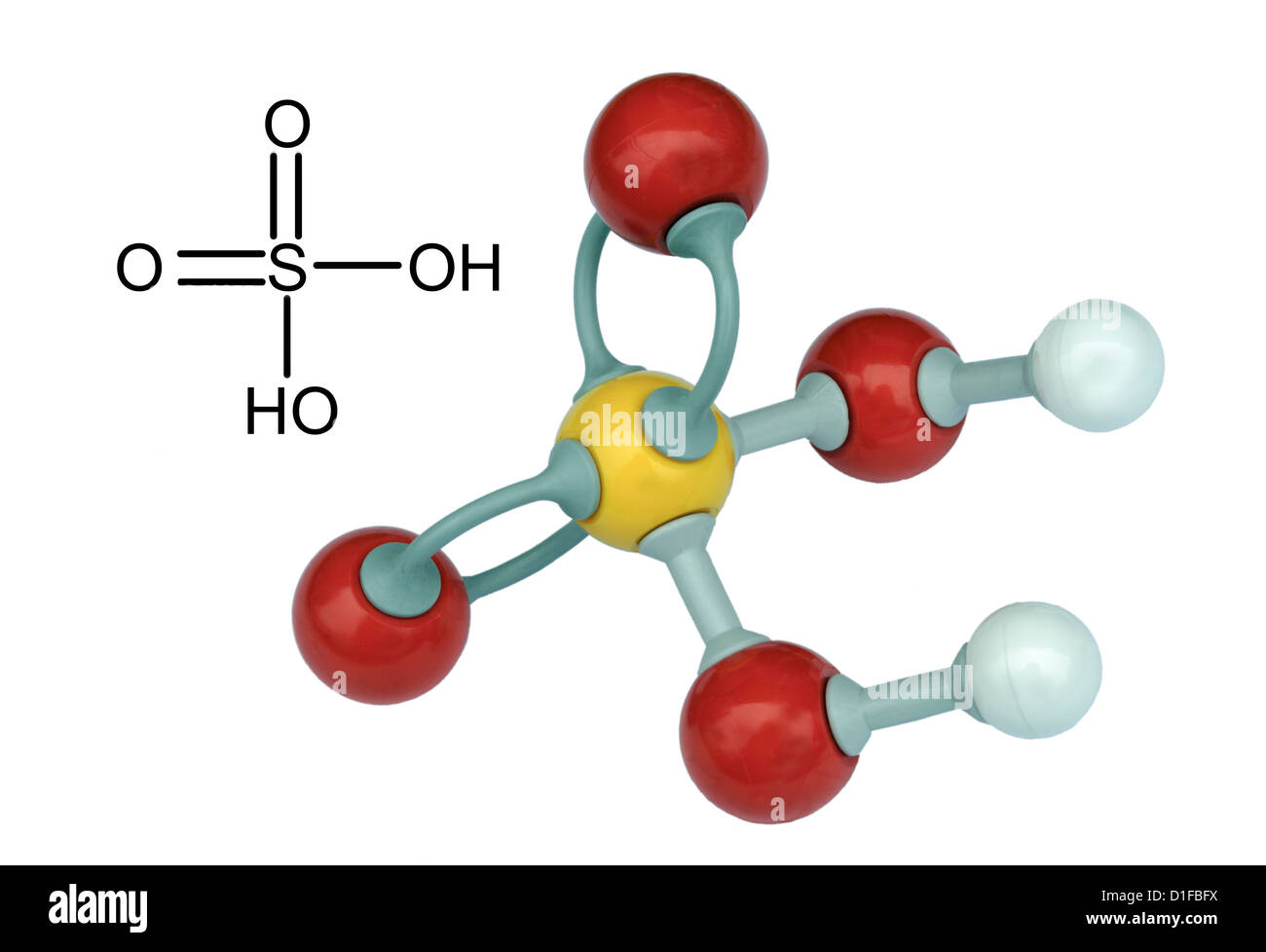 Modelo molecular de ácido sulfúrico Foto de stock