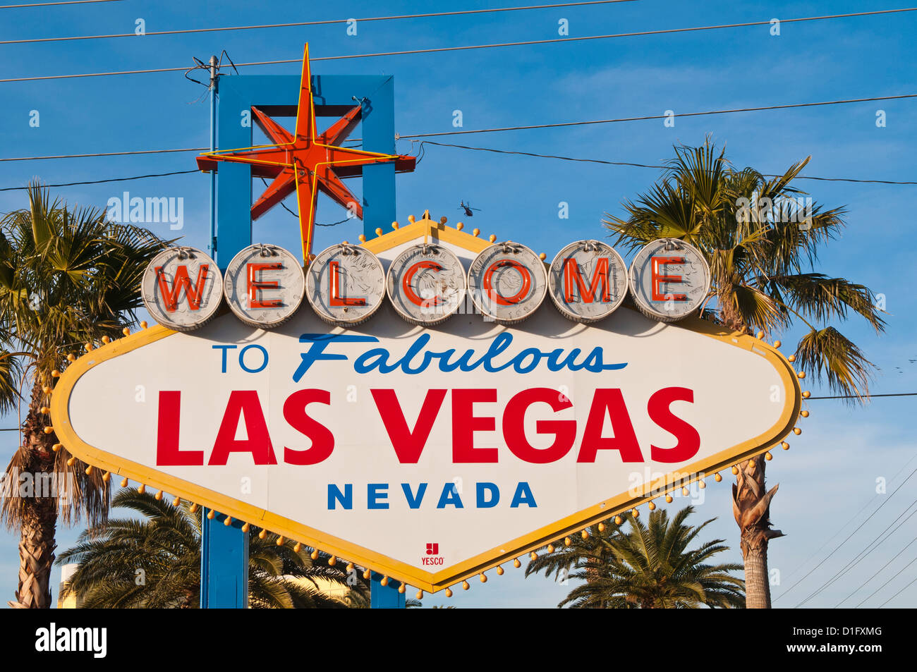 Bienvenido a Las Vegas sign, Las Vegas, Nevada, Estados Unidos de América, América del Norte Foto de stock