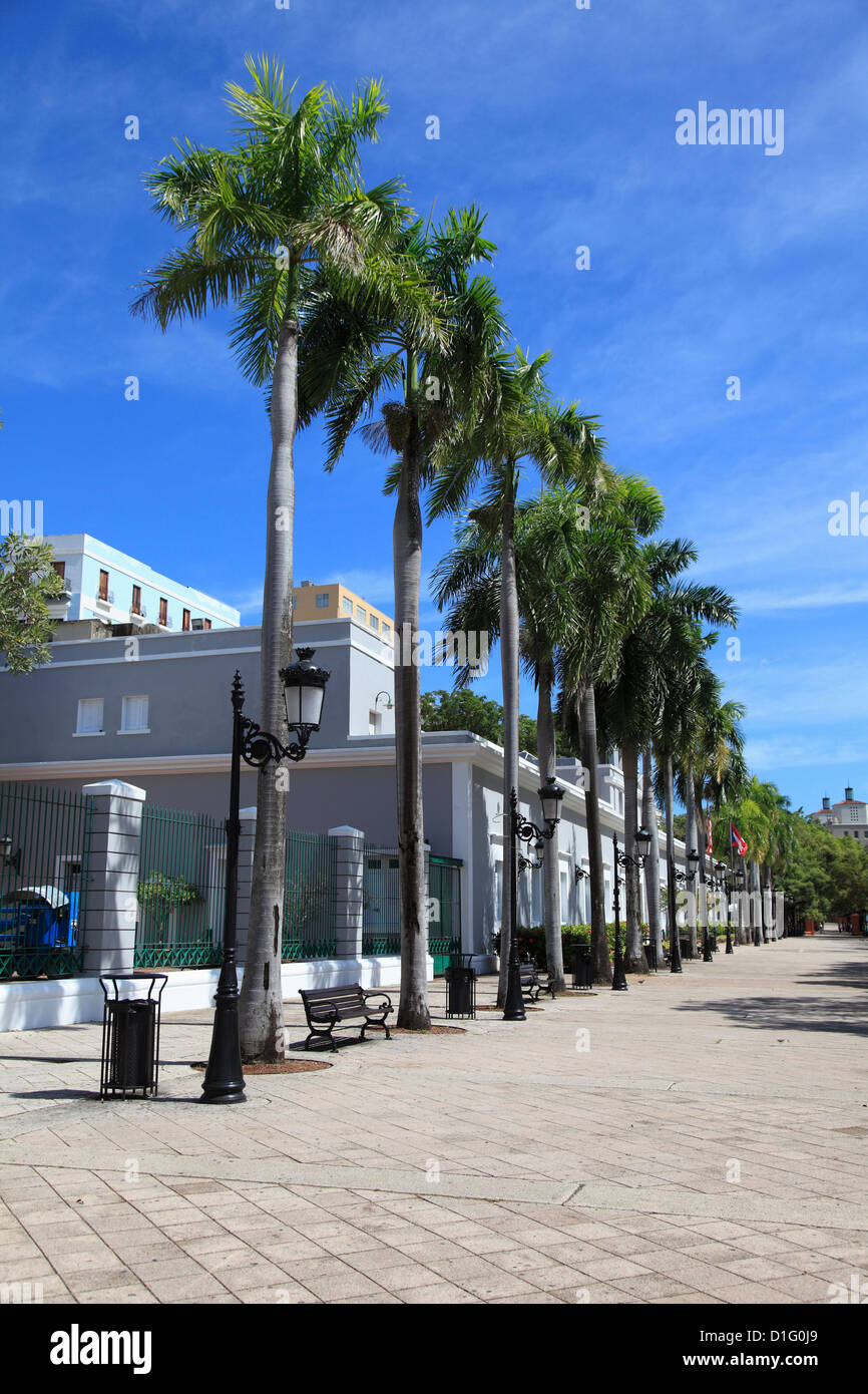 Paseo de la Princes (Paseo de la Princesa, Viejo San Juan, San Juan, Puerto Rico, Antillas, Caribe, EE.UU. Foto de stock