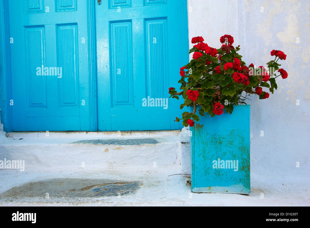 Chora, Amorgos, Cyclades, islas griegas del Egeo, Grecia, Europa Foto de stock