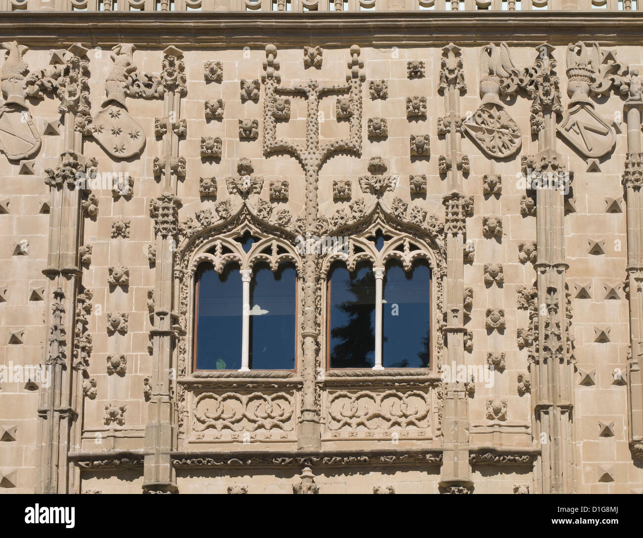 Palacio de Jabalquinto en Baeza, Patrimonio de la Humanidad ,Andalucía España, arquitectura renacentista en su mejor momento, detalle Foto de stock