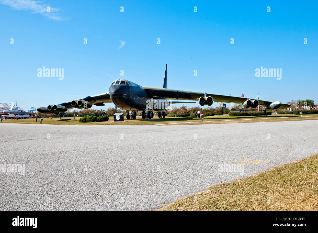 B-52 Stratofortress 'Calamity Jane'delante,Battleship Memorial Park, de Mobile, Alabama Foto de stock