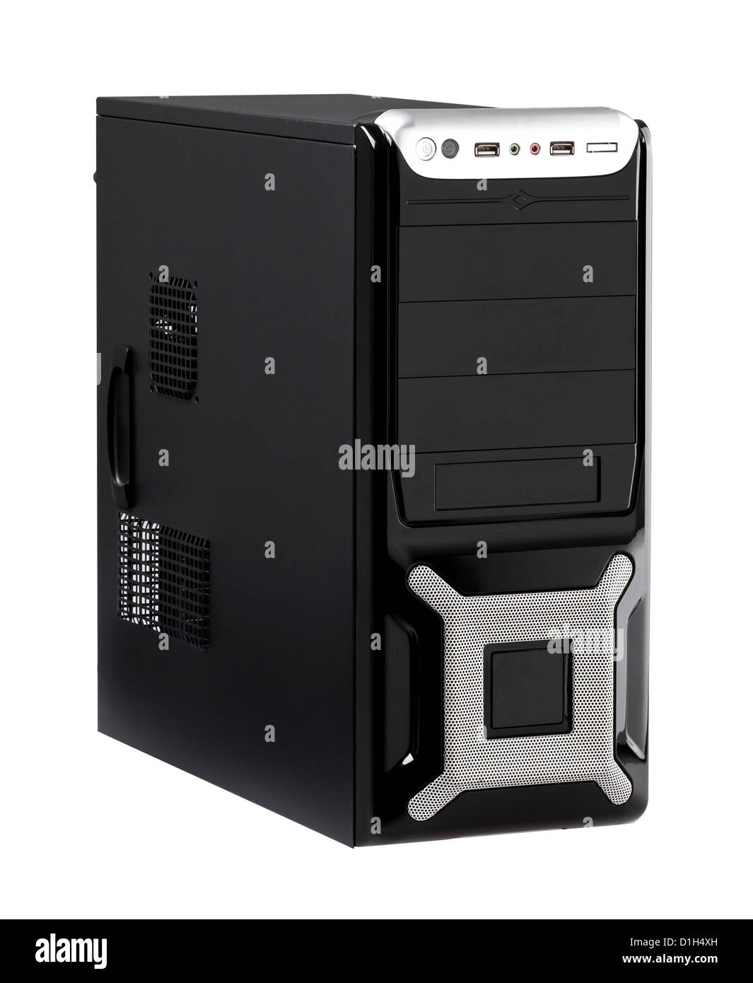 La caja del ordenador con CPU de alta velocidad aislado en blanco  Fotografía de stock - Alamy