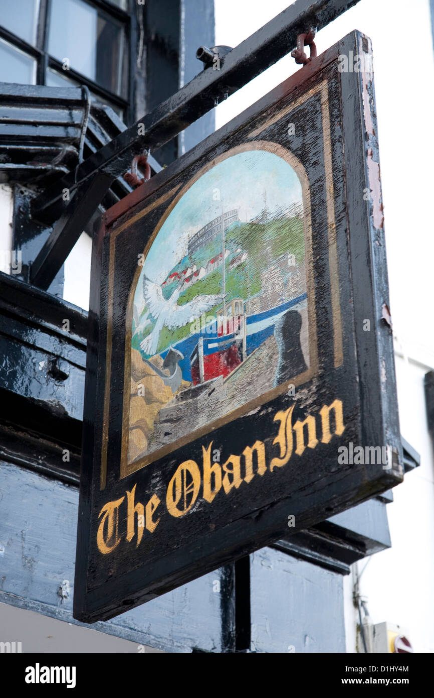 La Oban Inn Pub signo, Oban, Escocia Foto de stock